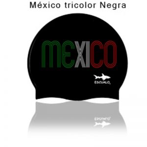 Gorra Natación Escualo México Tricolor Negra